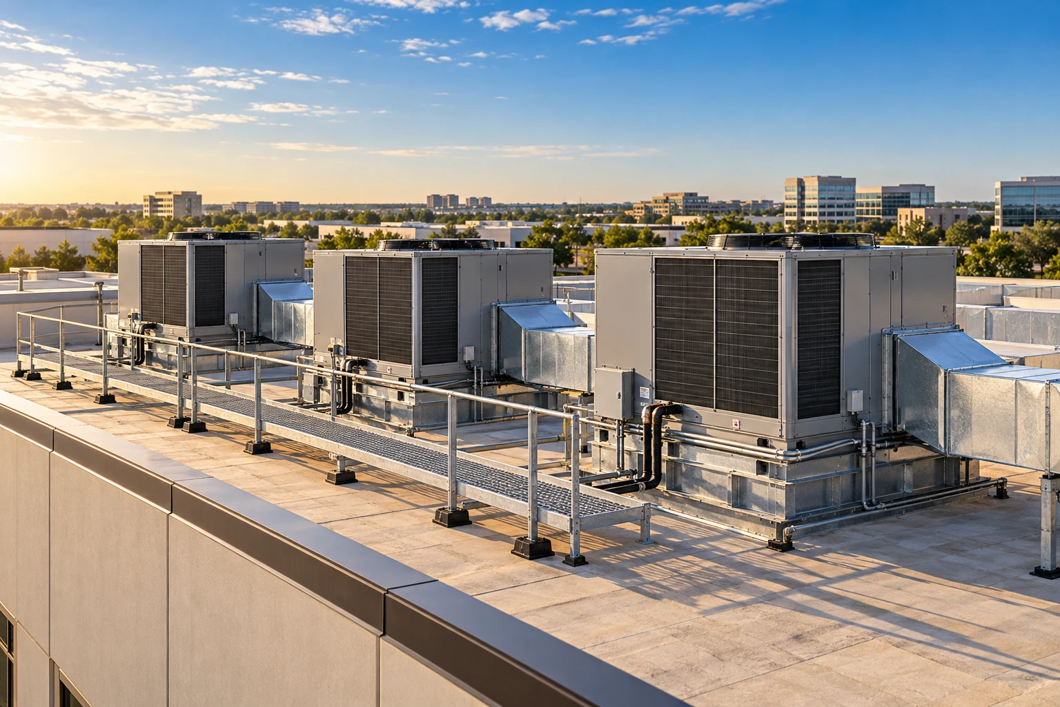 AI-generated illustrative HVAC scene, not company work